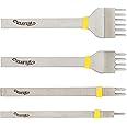 Weaver Leather Supply Diamond Leather Stitching Chisel Set, Precise 4mm Hole Punch, Color-Coded Hole Punch Set for Hand Sewing and Saddle Stitching