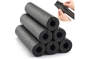 Amylove 12 Pcs 1 Feet Pipe Insulation Foam Tube Pool Noodles Insulating Water Pipe Swim Noodles Pre Slit Heat Preservation Pipes Covers for Tubing Outdoor Winter Freeze Protection(Black,1/2 Inch)