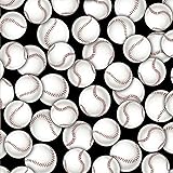Baseballs Cotton Fabric by The Yard