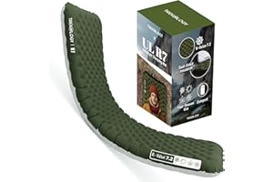 TREKOLOGY Sleeping Pad for Camping– Ultra-Lightweight, 4" Thick Camping Mat with 7.2 R-Value for All Seasons– Compact, Durable & Waterproof–Ideal for Backpacking, Hiking, and Outdoor Adventures UL R7