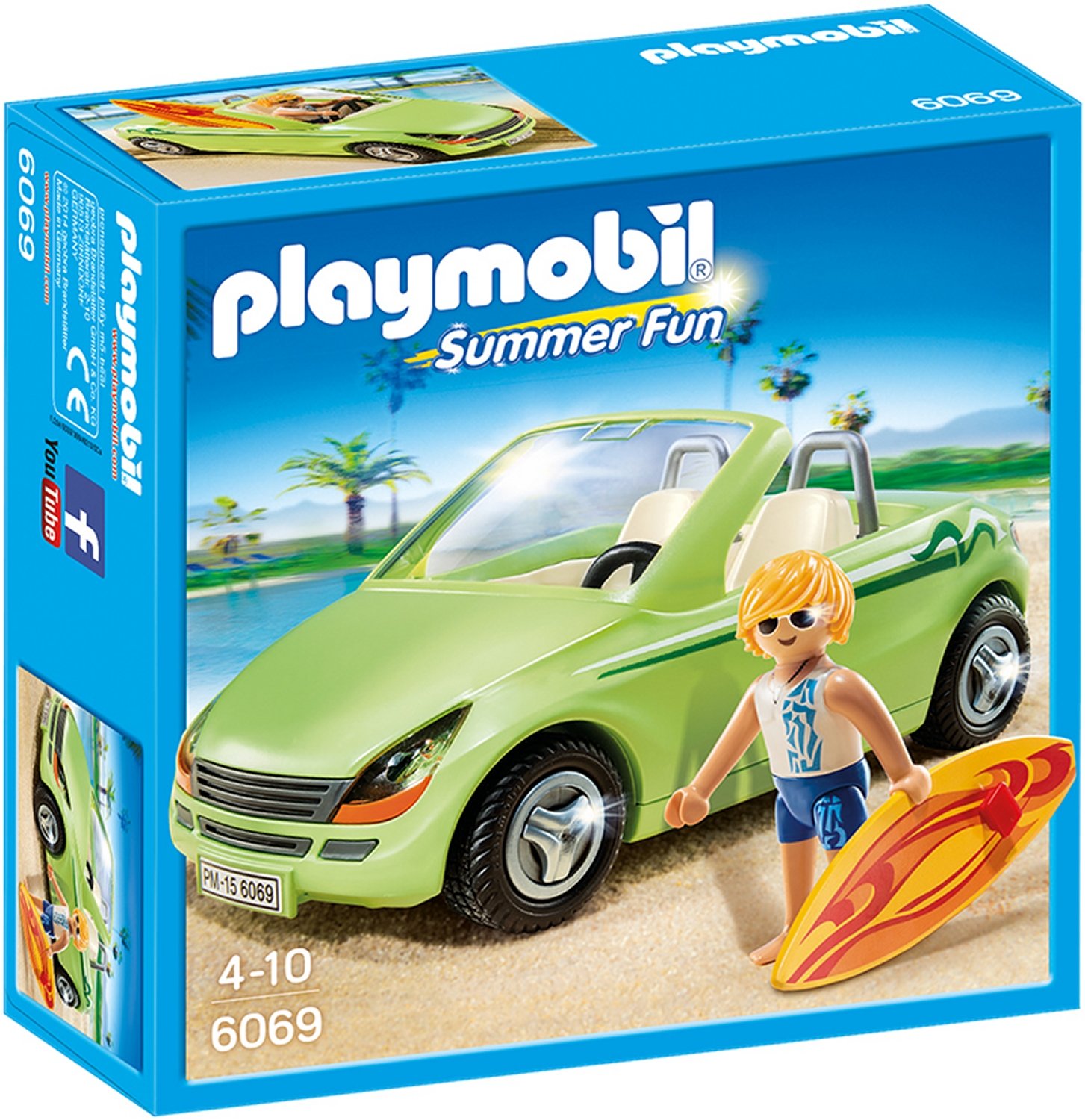Playmobil 6069 Surfer with Convertible, Fun Imaginative Role-Play, PlaySets Suitable for Children Ages 4+