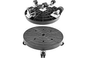 C CASIMR CASIMR Plant Caddy with Wheels Heavy Duty, 500 Lbs Capacity, 14 Inch Round Plant Stand with 5 Twin Wheels for Potted Plant, Heavy Objects, Black