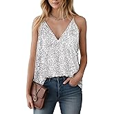 Womens Sequin Sleeveless Sparkly Tank Tops V Neck Strappy Shimmer Cami Top Sparkle Shirt