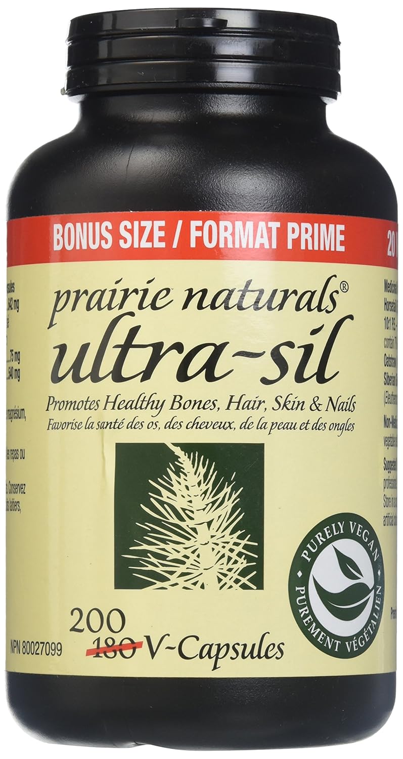 Amazon.com: Prairie Naturals Ultra SIL 500mg Organic Vegetal Silica Bonus Size V Caps, 200 Count: Health & Personal Care