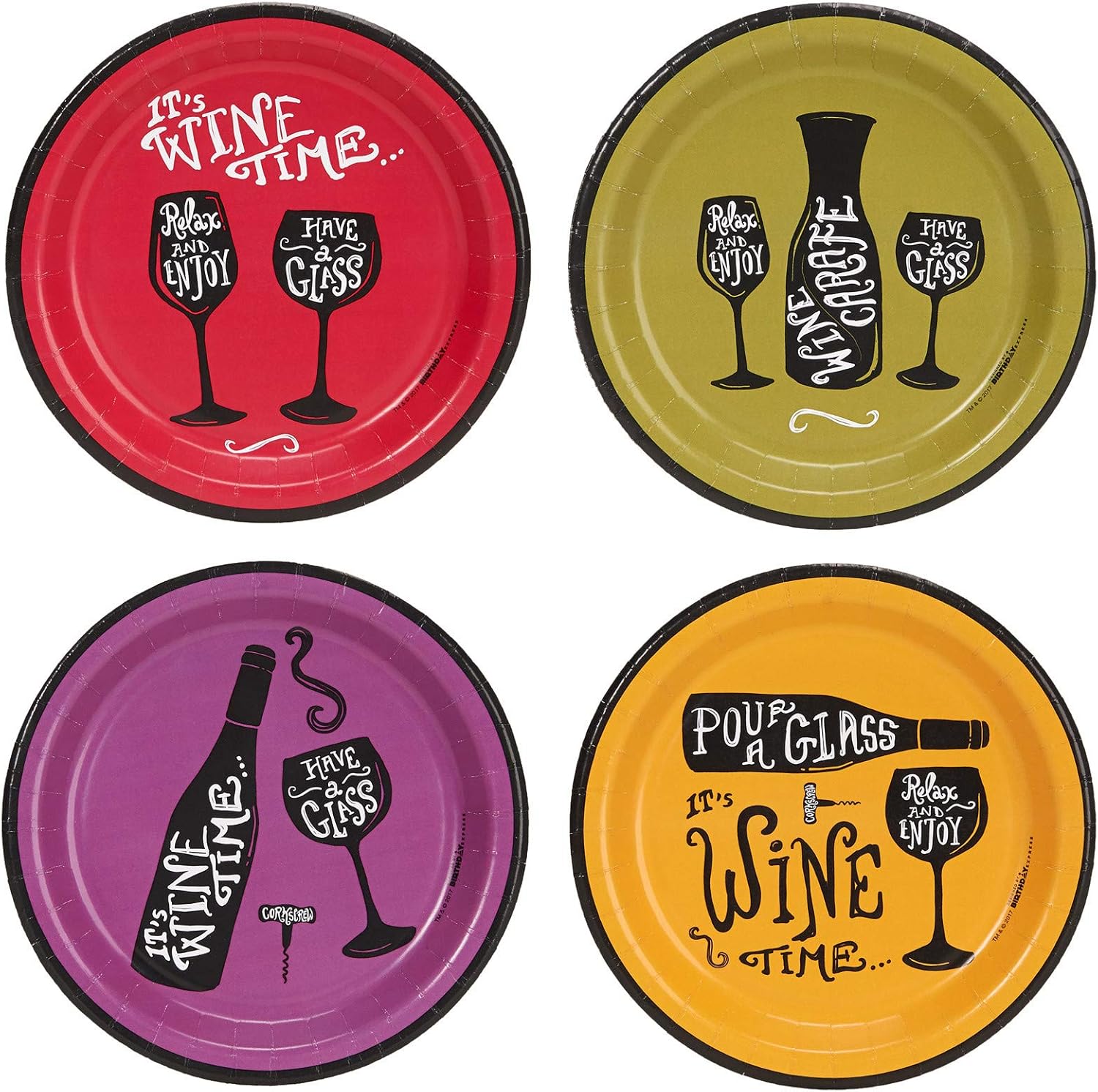 Wine Time Party Assorted Appetizer Plates