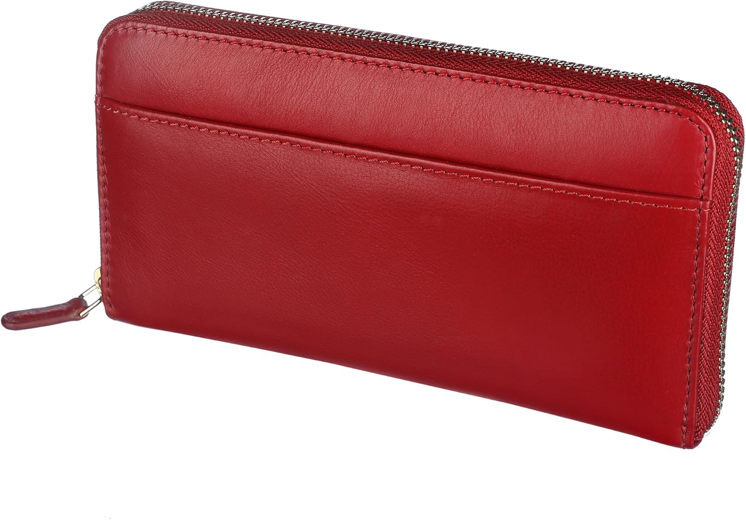 Women's Large Wallet - Handmade with Zip + Many Card Slots - Wallet - Wallet - Clutch, Red - Image 5