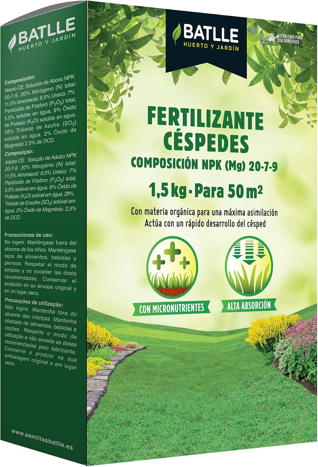 Seeds Batlle 710700unid Lawn Fertilizer, 1.5 kg