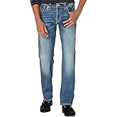 True Religion Men’s Ricky Straight Leg Jeans with Back Flap Pockets – Mens Jeans, Foum Baseline, 42W X 34L