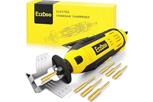 EzzDoo 3 in 1 Electric Chainsaw Sharpener Kit with Titanium Coated Chainsaw Files High Speed Chainsaw Sharpener Electric Tool