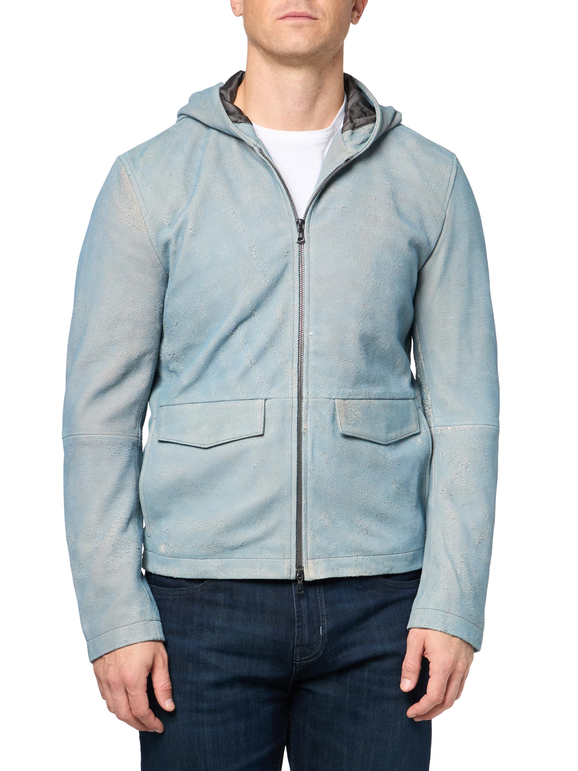 Photo 1 of John Varvatos Men's Mateo Leather Jacket, Steel Blue