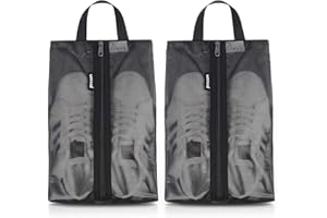 Prezon Travel Shoe Bags, Water Resistant TPU Mesh, Sturdy YKK Zipper, Shoes Storage Bag, Shoes Packing Organizer, Unisex Shoe Pouch for Travel or Home Storage