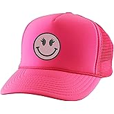 ALLNTRENDS Girl Smile Face Trucker Hat Embroidered Adult Baseball Cap Adjustable Snapback