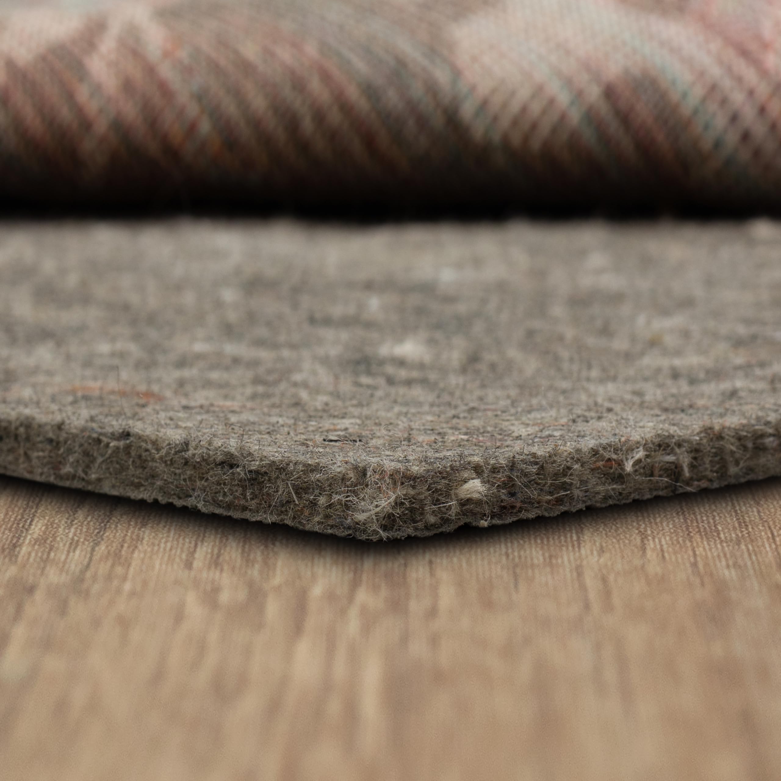 Mohawk Home 6' Round Non Slip Grip Rug Pad 3/8" Thick Dual Surface Felt Cushion + Rubber Gripper - Safe for All Floors Image