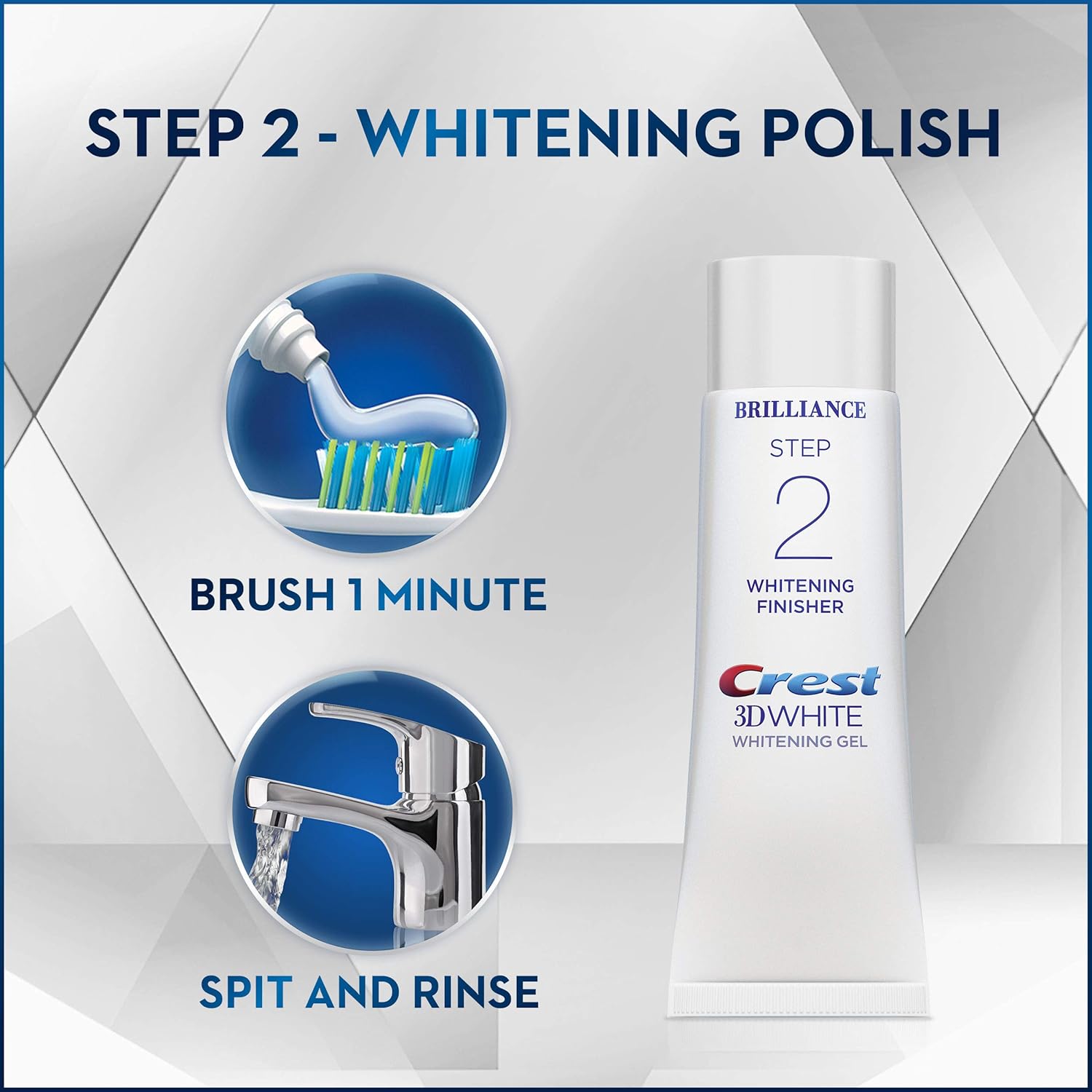 Crest 3D White Brilliance 2 Step Kit, Deep Clean Toothpaste (4oz) + Teeth Whitening Gel (2.3oz): Grocery & Gourmet Food