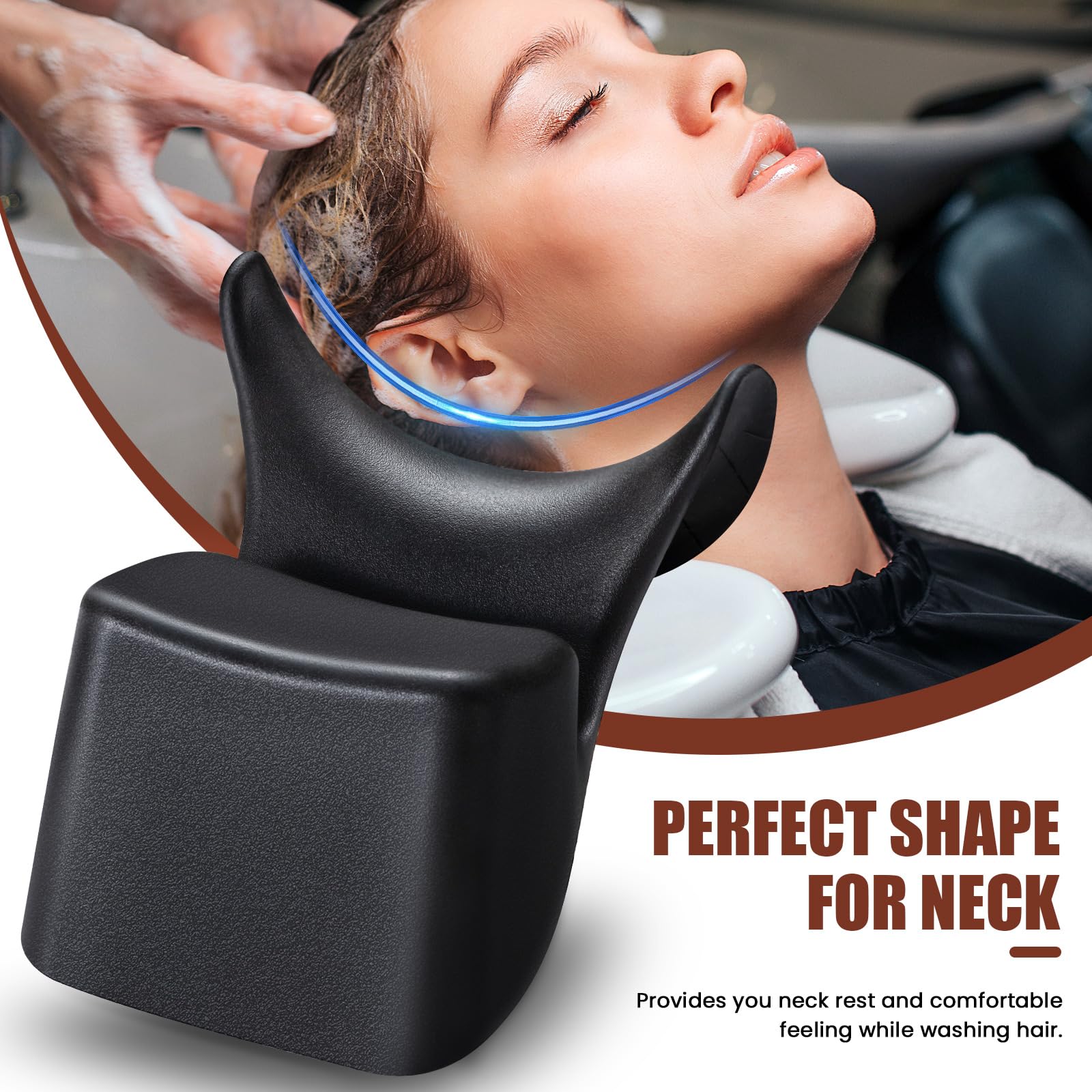 Noverlife Shampoo Bowl Neck Rest, Comfortable Hair Salon Rubber Cushion Shampoo Sink Gel Neck Pad, Professional Hair Washing Pillow Support for Home Salon, Beauty Salons, Barbershop, SPA