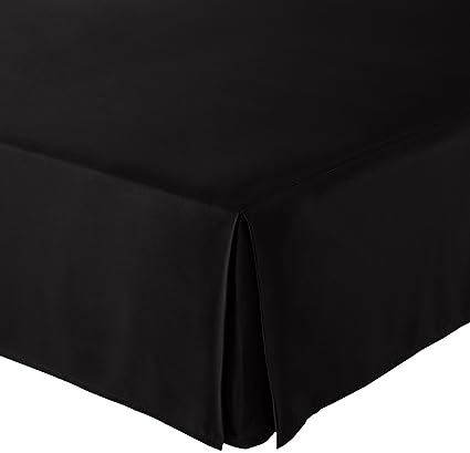 AmazonBasics Pleated Bed Skirt - Full, Black