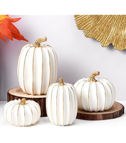 Amazon.com: Yalikop 4 Pcs Fall Pumpkin Decor Resin Thanksgiving