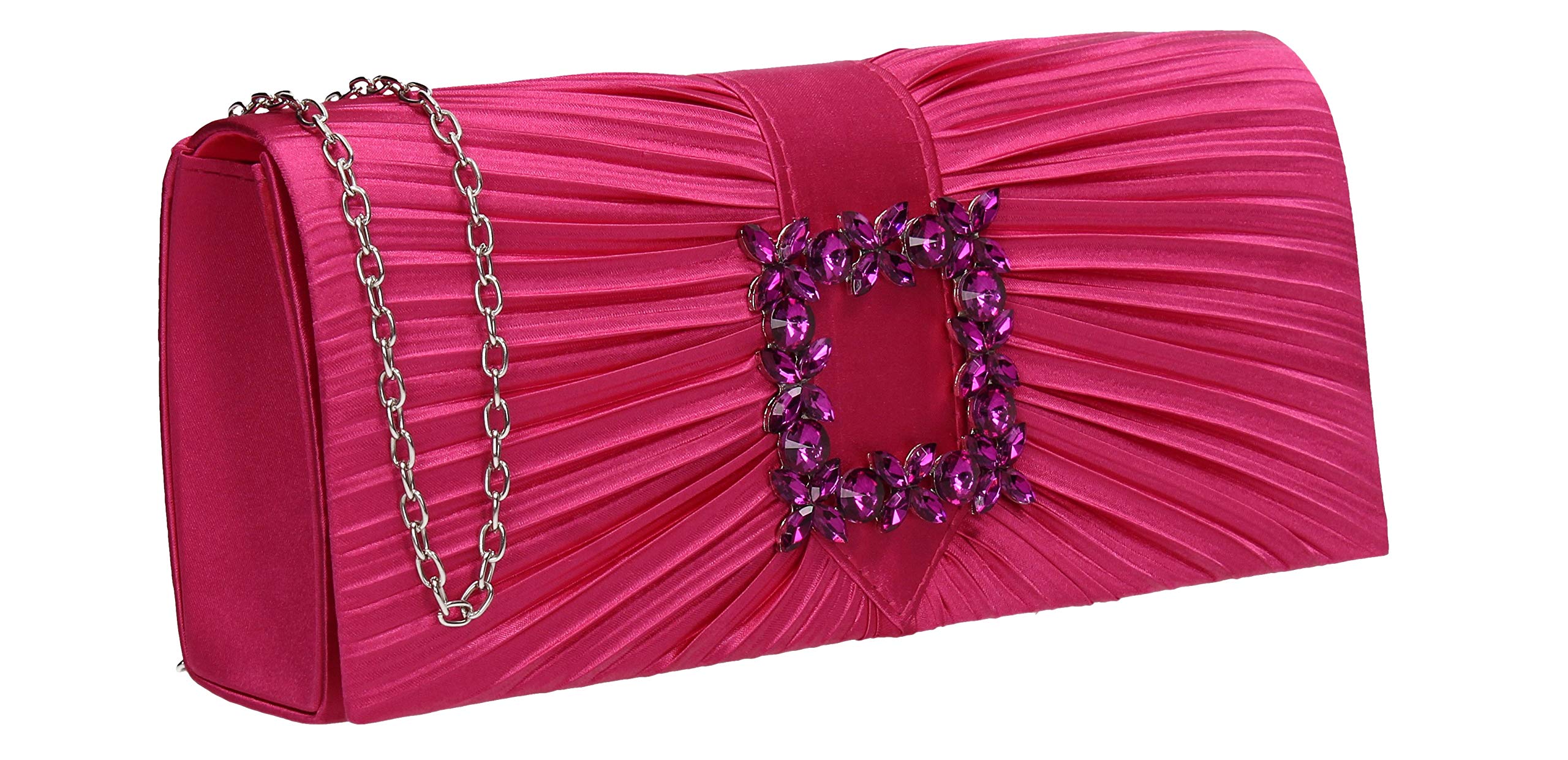 SwankySwans Women's Chloe Clutch Bag, Fuchsia, M UK