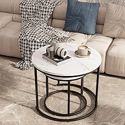 aboxoo Round Nesting Coffee Table Side Table Set of
