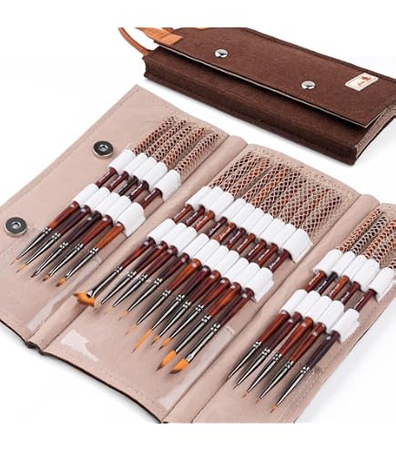 Pinceau Kolinsky Silver Series - Taille 1 Pour Miniatures Et Modèles - Précision Et Douceur - 10