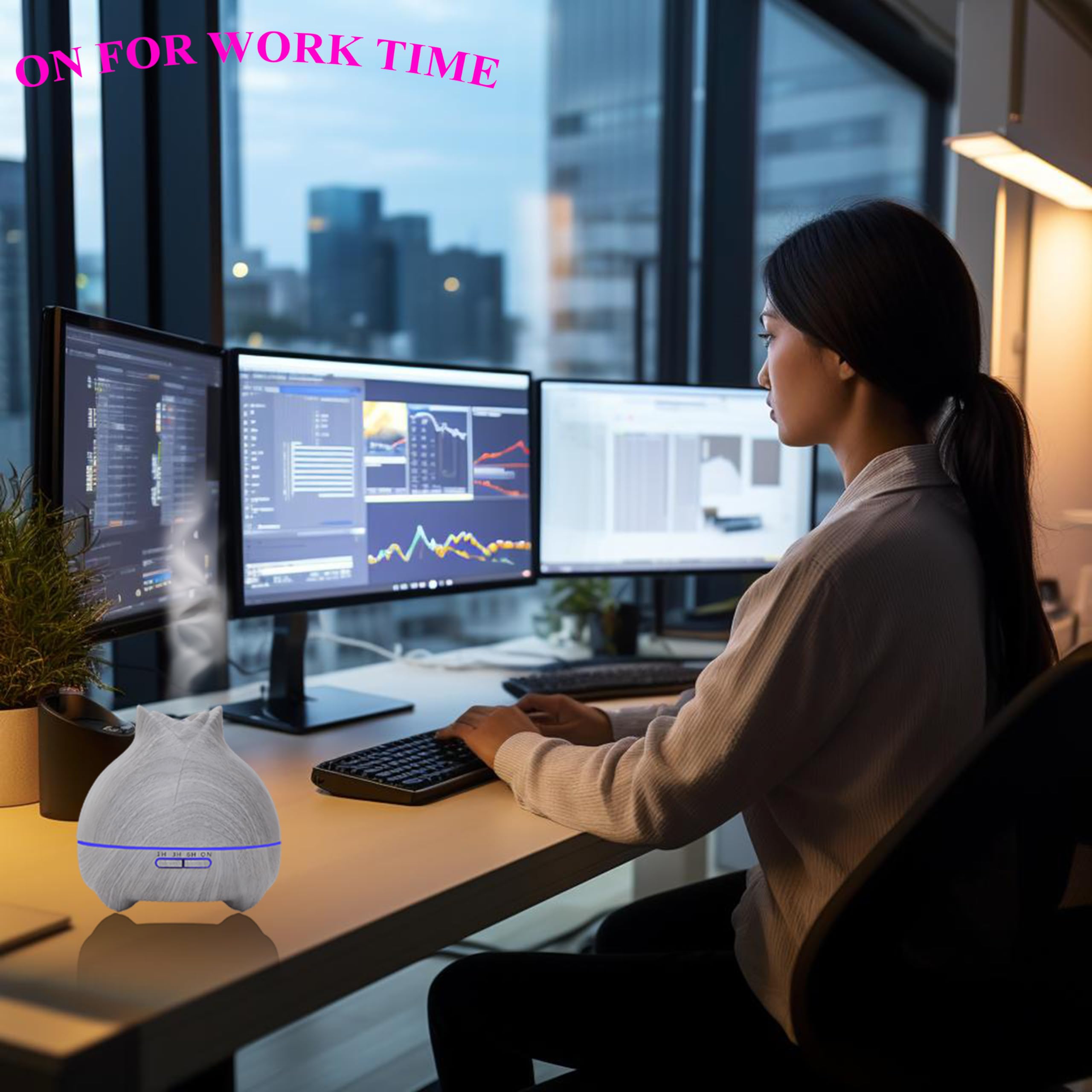 Aroma Diffuser for Essential Oil Large Room, 550ml White Essential Oil Diffusers for Home Kids, Cool Mist humidifier for Bedroom Office Hotel with Ambient Light, Waterless Auto Off Aromatherapy