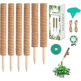 6 Pack Moss Poles for Monstera Plant Support (4x17in + 2x12in, 92in Total) – Stackable Moss Pole for Plants,Ideal Plant Stakes for Indoor Plants, Pothos, and Philodendron Support,with Garden Ties