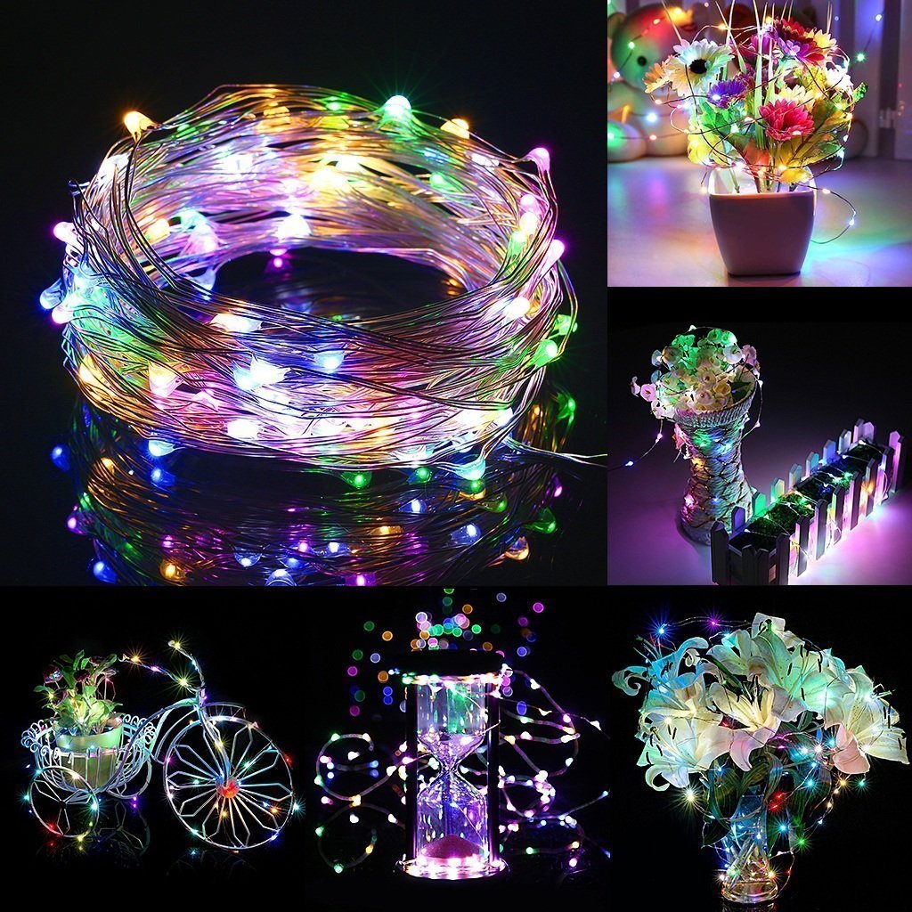 Fairy Lights, FYHD 2Pack Battery Operated Waterproof MultiColored 50