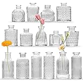 15 Pcs Small Bud Vase Set,Clear Glass Vases for Flower Centerpieces Wedding & Party Decor,Home Table Decorations,Bud Vases in Bulk for Housewarming