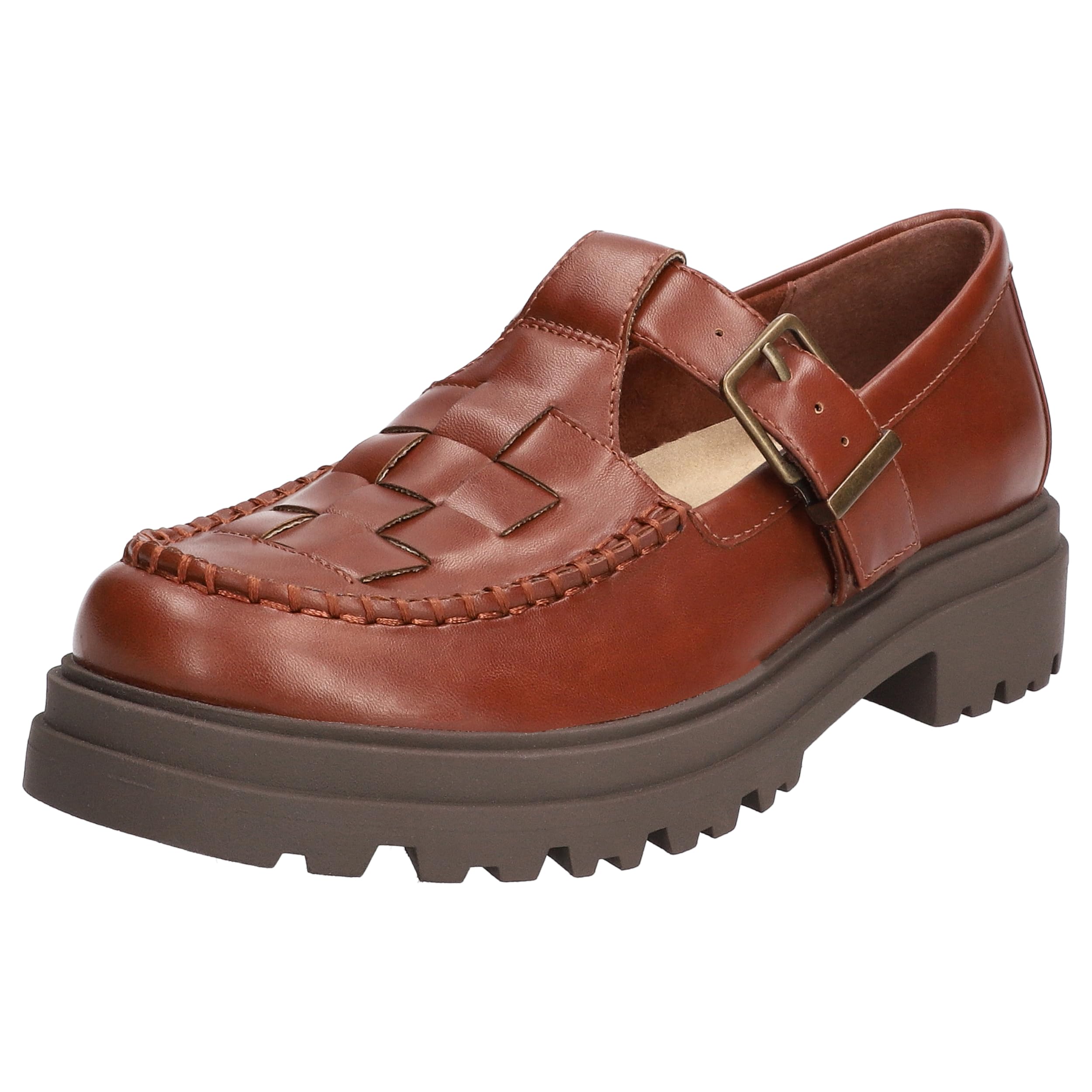 Bella Vita Women’s Makell Lug Mary Jane, Dark Tan, 8