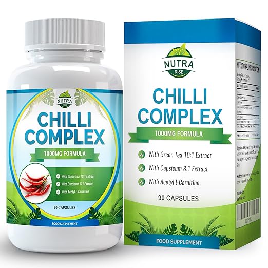 Chilli Burn Komplex, Starker Fatburner für Männer & Frauen zum Abnehmen, Capsaicin zur Förderung des Stoffwechsels, Natürlich