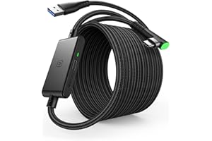 INIU 16FT Link Cable for Meta Oculus Quest 2/3/Pro and PC VR Gaming - USB 3.0 Type C Cable with Separate Charging Port for VR