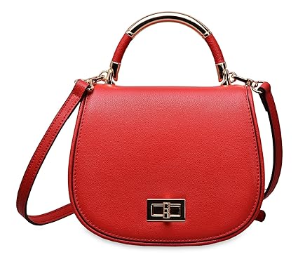 PIFUREN PIFUREN Top Handle Satchel Handbags Designer Leather Tote Bags (33250 Red-1)