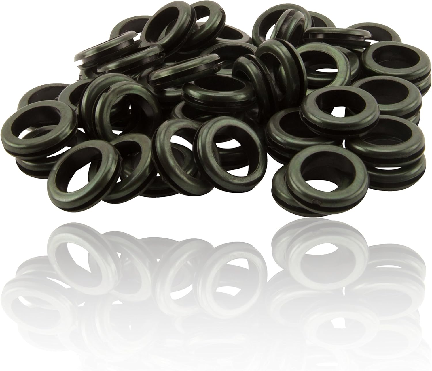 CDL Micro 50 x Open Rubber Cable Grommet - Open Size 20mm - Black