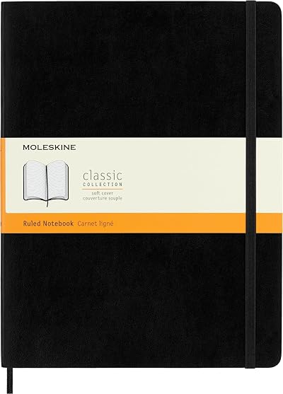 Moleskine Classic Notebook Soft Cover XL 19 x 25 cm 192 Pages Black