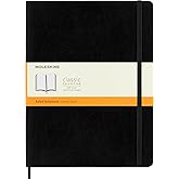 Moleskine Classic Notebook, Extra Large, Ruled, Black, Soft Cover (7.5 x 10)