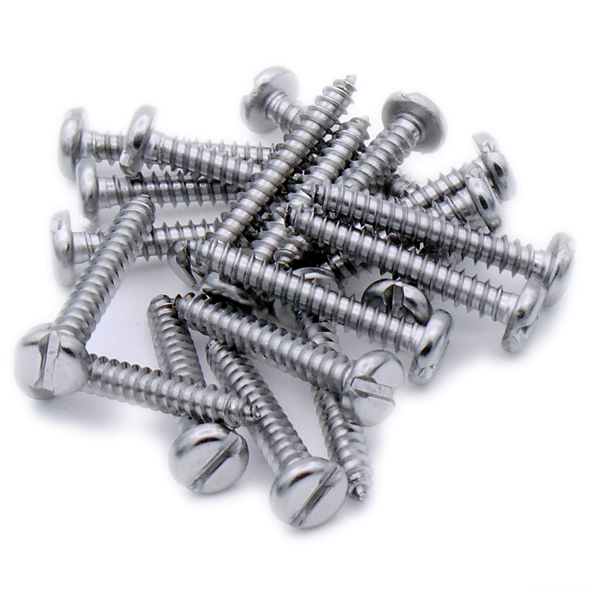 No.8 x 1.5 (4.2mm x 38mm) Slot Pan Self-Tapping Screw - Stainless Steel (A2) (Pack of 20)