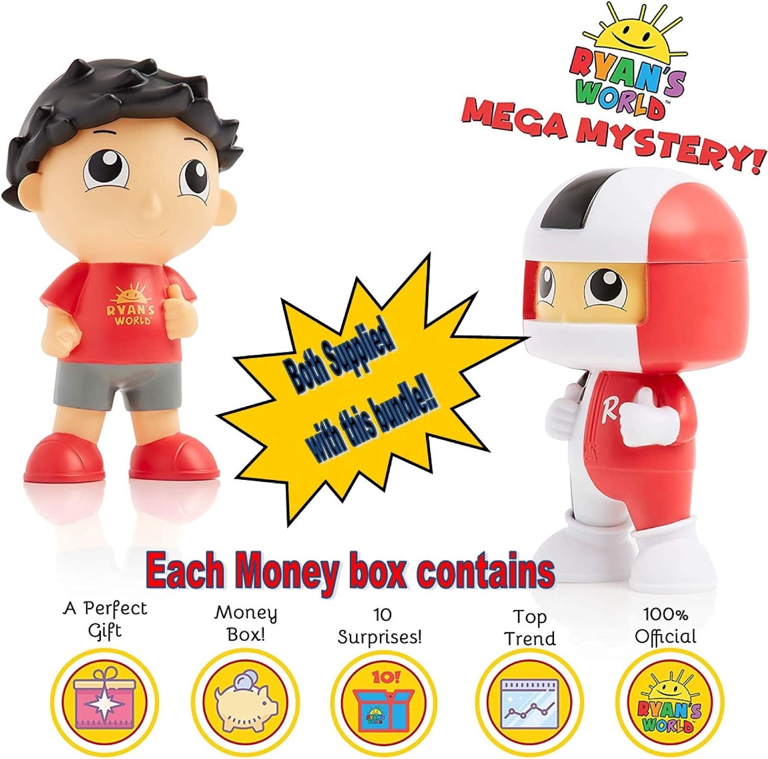 Download Ryans World Toys Bundle Containing Both Ryan And Ryan In Helmet Money Boxes