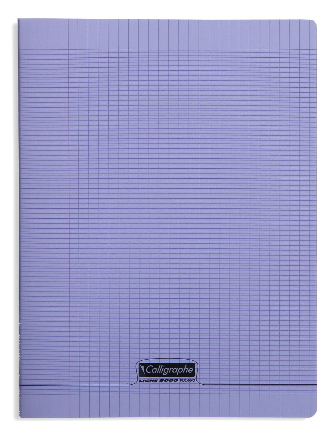 Calligrapher 18367C Purple Stapled Notebook (Clairefontaine Brand) - A4 21x29,7 cm - 192 Seyes TriColoure Pages - 90 g White Paper - Transparent Polypro Cover