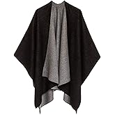 Women's Shawl Wrap Poncho Ruana Cape Cardigan Sweater Open Front for Fall Winter