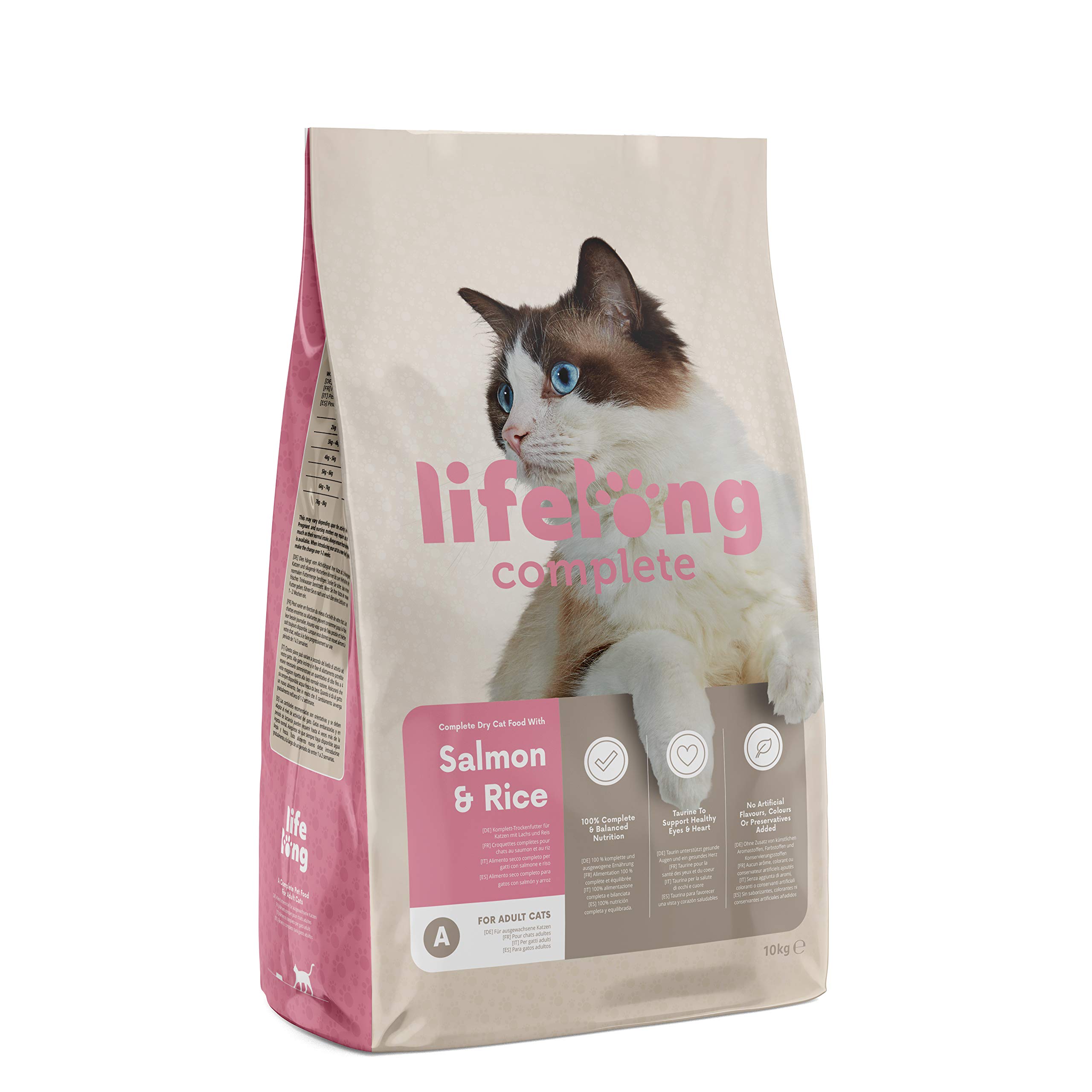 Amazon Brand Lifelong Complete Dry Cat Food Adult Cats With Salmon Rice 1 Pack Of 10 Kg Buy Online In Sweden At Sweden Desertcart Com Productid