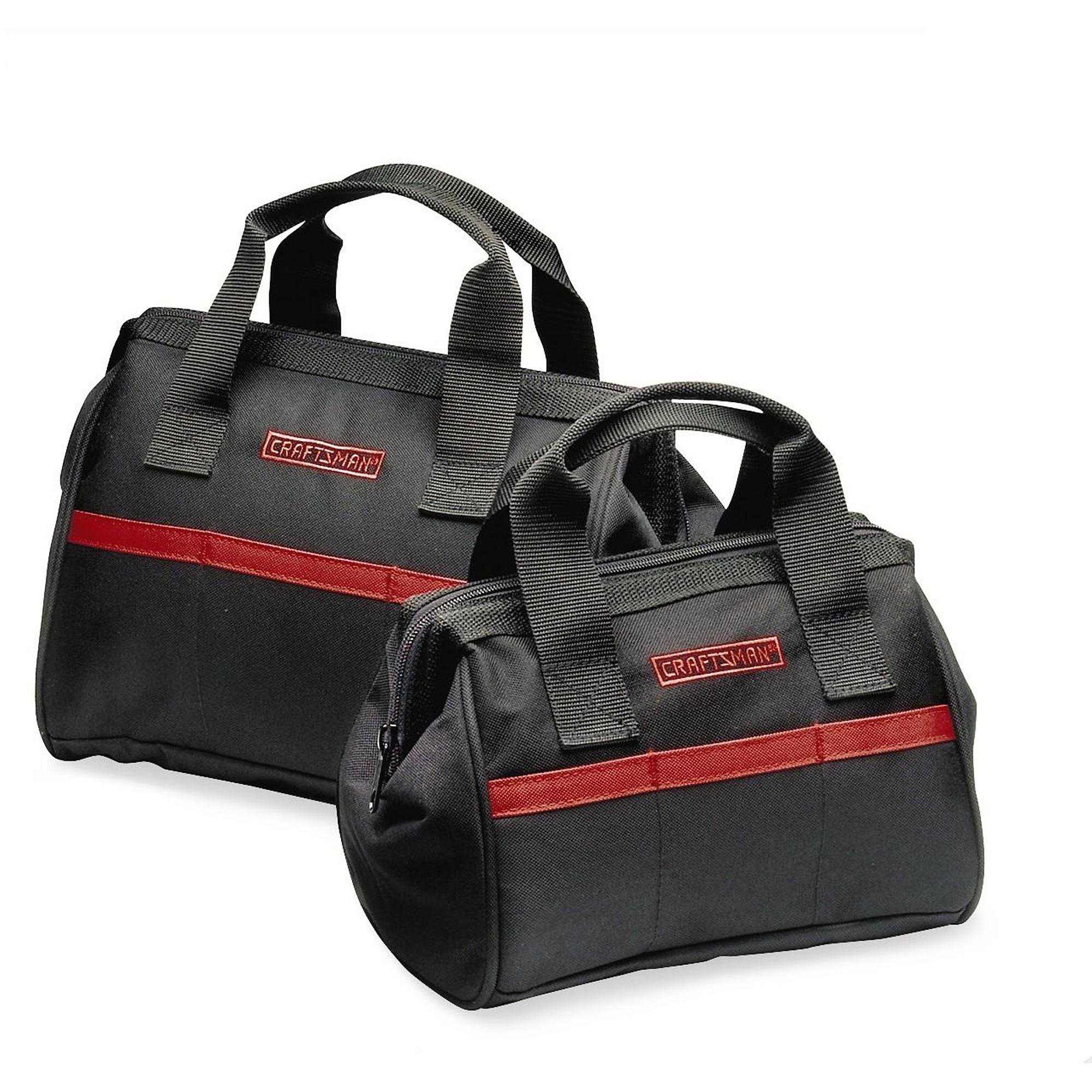 Craftsman 2PC Tool Bag Set 940558, Black and red (2 tool bags one 10