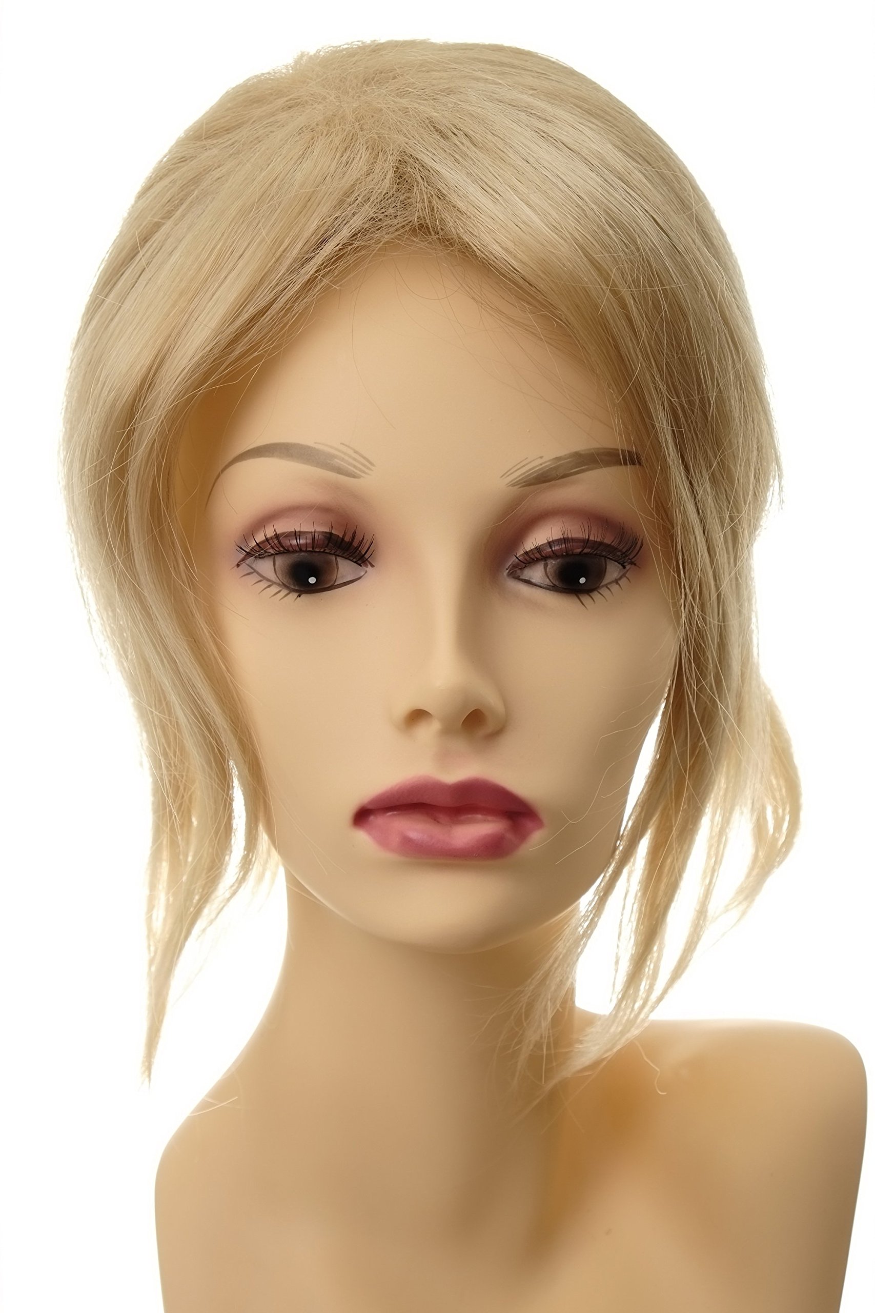 WIG ME UP - L056-24BT613 Clip-In Hairpiece Toupée Top Hair replacement long parting ash blond streaked with platinum highlights tips 3 Clips