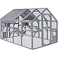 WMK Catio Large Outdoor Cat House, 56.5 ft² Escape-Proof Cat Enclosure for Multiple Cats, Waterproof & Sun-Proof Cat Catio with Cat Bridge & Hammock