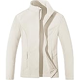 MAGCOMSEN Women's Fleece Jacket Zip Up Coat Lightweight Soft Warm Long Sleeve Jackets with Pockets for Winter