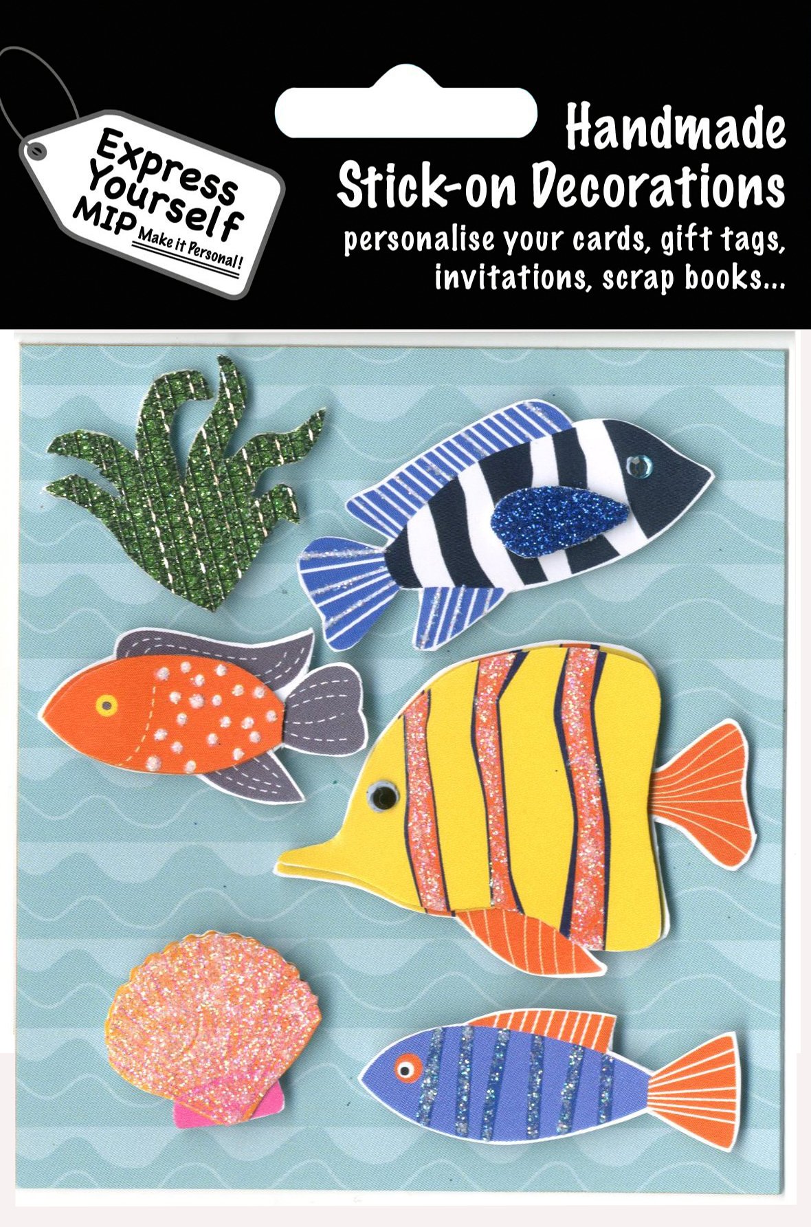 Express Yourself MIP, self adhesive Exotic Fish Toppers - Ideal for Card Making, Gift Wrapping, Scrapbooking, Papercrafts, Childrens Crafts etc