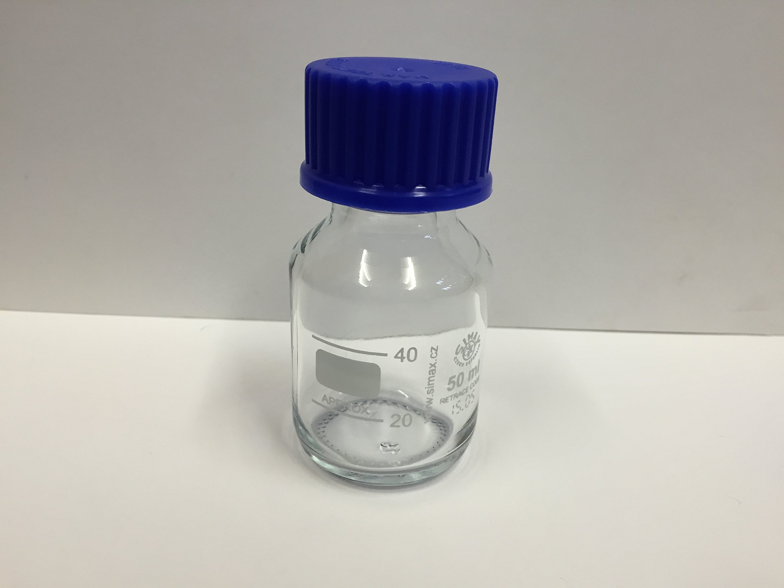 50ML BOROSILICATE GLASS LABORATORY REAGENT BOTTLE SIMAX (DURAN PYREX EQUIVALENT)
