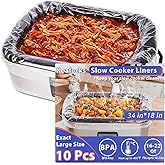 Electric Roaster Liners 34 x 18 Inch Roaster Liners Disposable Fits 16, 18, 22 Quarts Roaster for Electric Roaster for Immediate Cleanup (10 Counts)