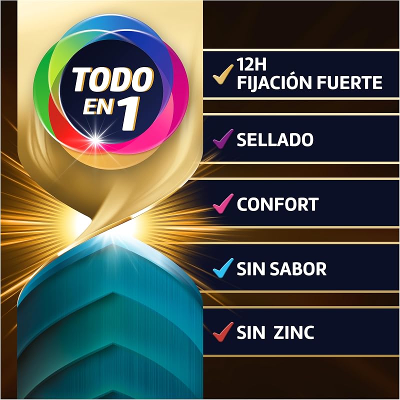 Supreme Todo En 1, Crema Fijadora Prótesis Dentales, Sin Sabor, Pack 2 x 70 g