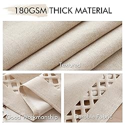 MIULEE Natural Thick Polyester Rectangle Tablecloth
