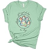 Womens Dog Paw Print Tshirt Just A Girl Who Loves Her Dogs Short Sleeve T-Shirt